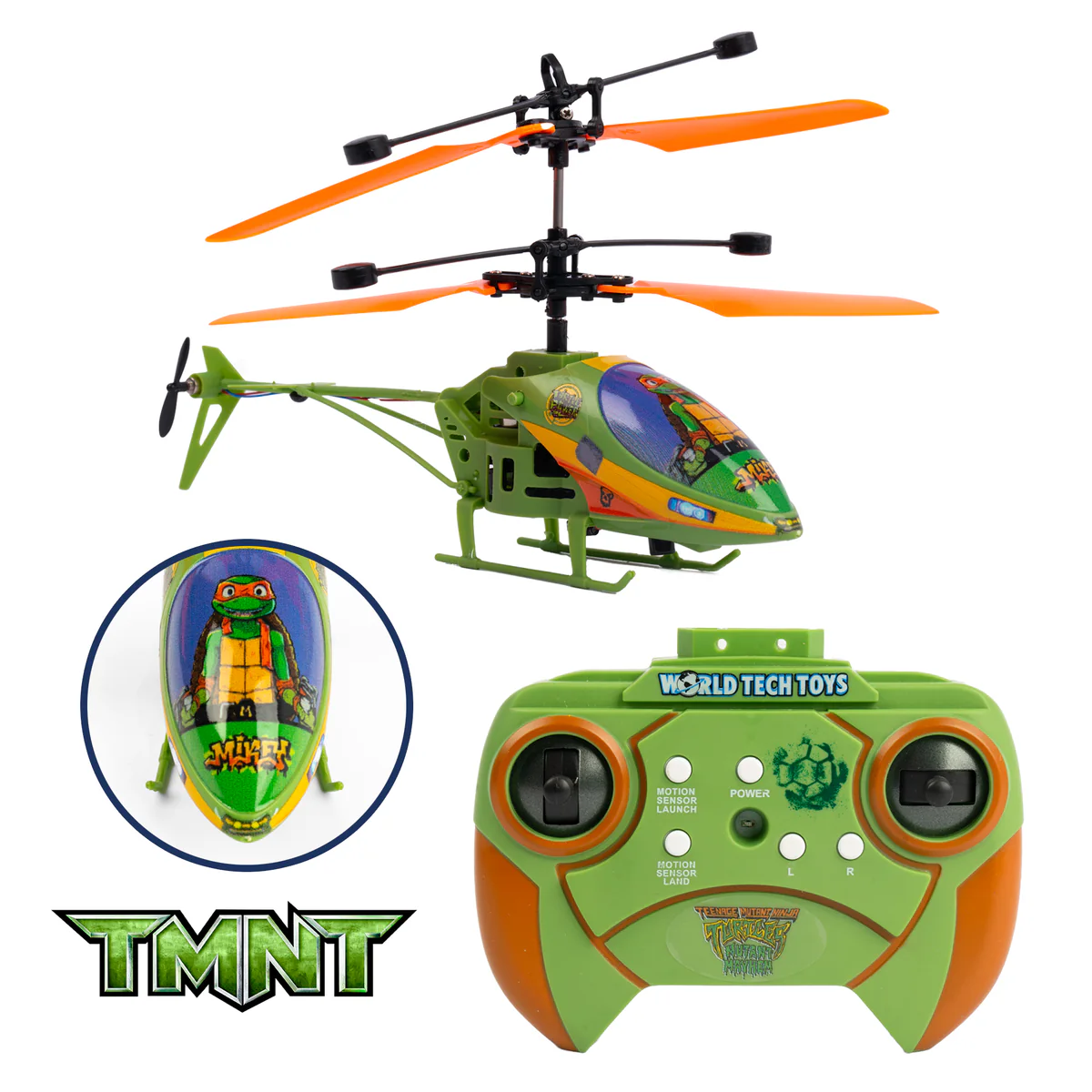 World Tech Toys - Wholesale Toy Plane - Kids - TMNT Mutant Mayhem Michelangelo 2CH IR Helicopter0