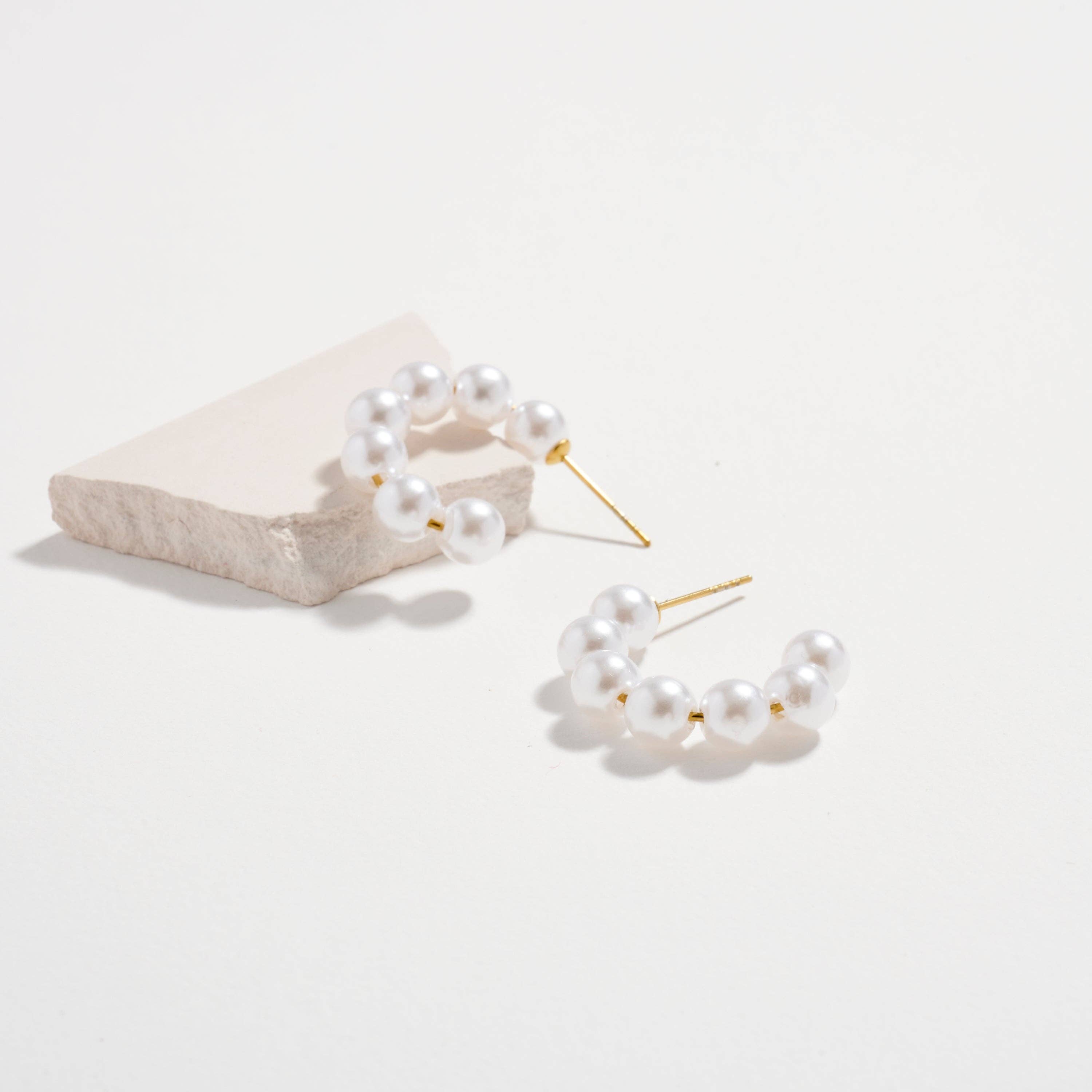 Frem - Wholesale Hoop Earrings - Stainless Steel Pearl Hoop Earrings – Hypoallergenic & Tarnish Free7