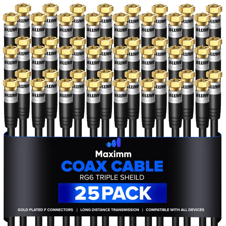 Coaxial Cable Trishield Straight to Straight End 25 Pack for wholesale by Maximm Cable