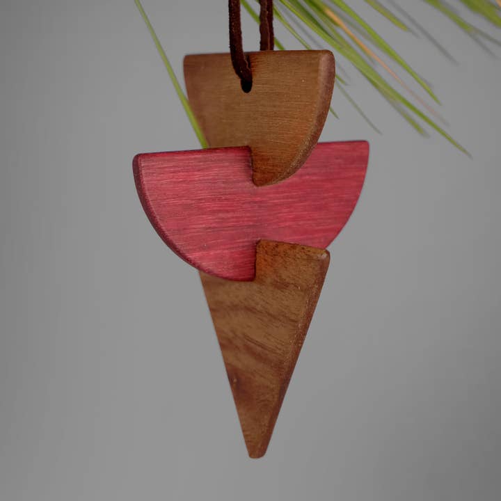 Geometric Wood Ornament | Modern Christmas Ornament for wholesale by Kohli Kraft