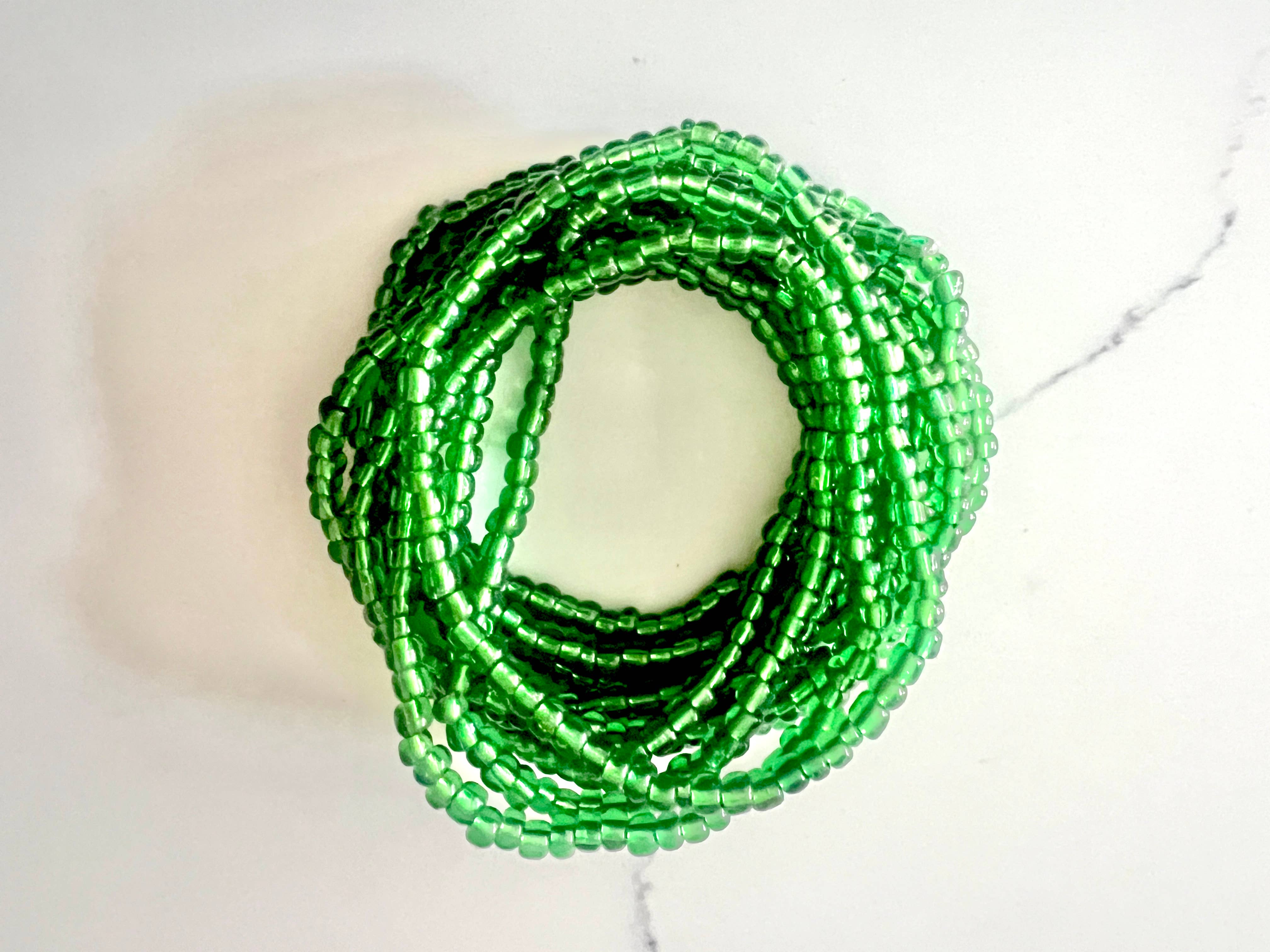 Erik & Mike - Wholesale Beaded Bracelet -  Hand Beaded Bracelet stretch in Green Shine2
