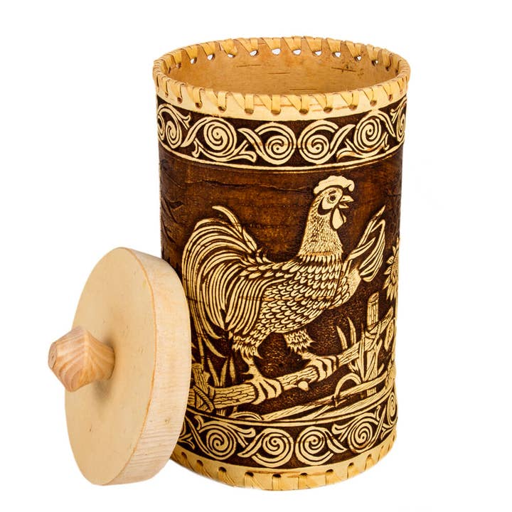 STP - Vente Boîtes de conservation - Récipient de rangement en écorce de bouleau Rooster3