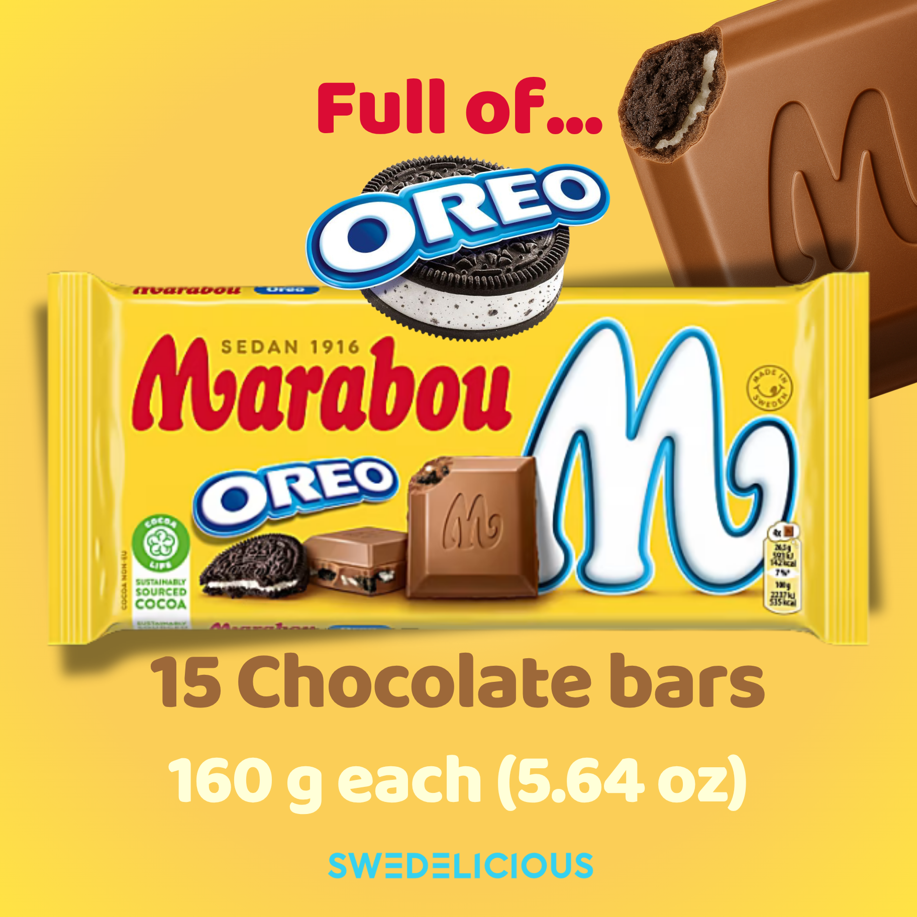 Swedelicious - Swedish Candy – Engroshandel Chokoladebar – Marabou Oreo svensk chokolade0