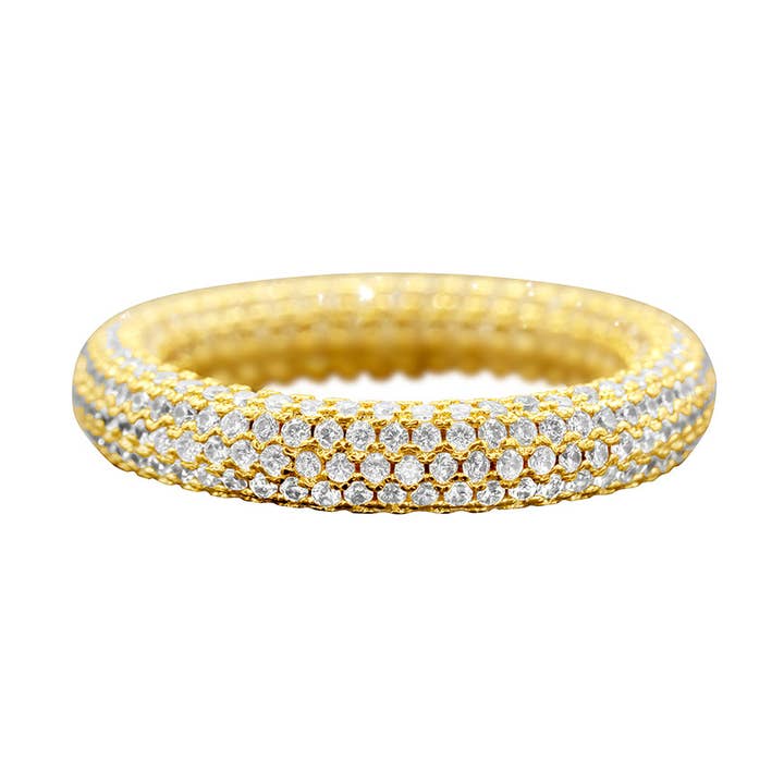 Bague Anneau Arrondi Éternité en Cristal pour la vente par Adornia