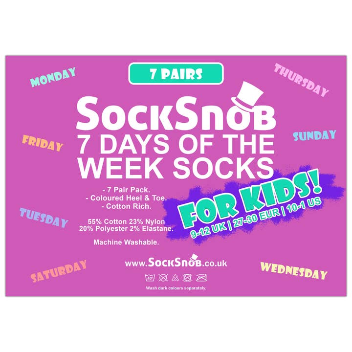 Pontivia Commerce - Wholesale Socks - Kids - SOCK SNOB - Kids Novelty Days of the Week Socks3