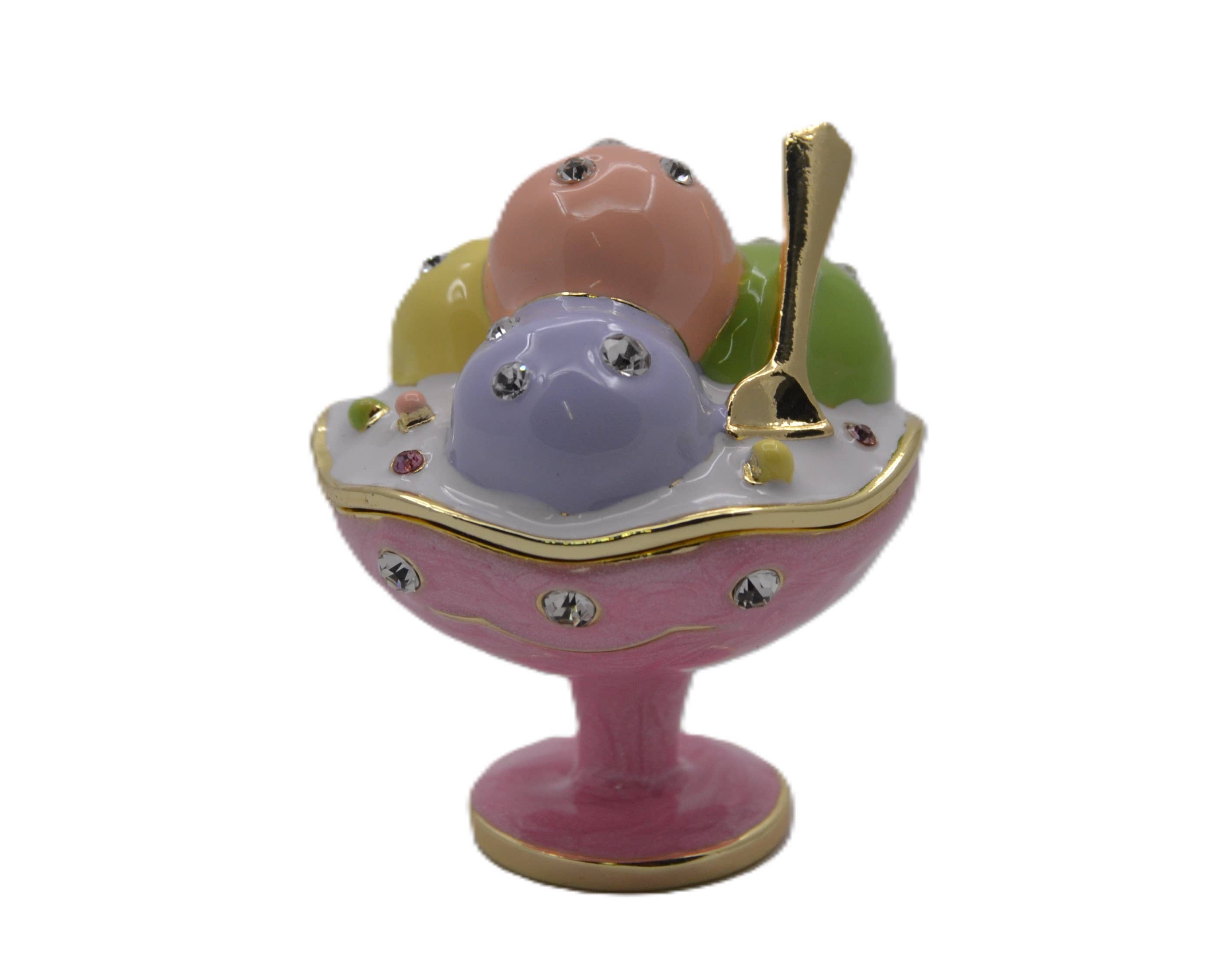 Ciel Collectables - Vente Boîte/rangement à bijoux - Boîte à bibelots en forme de coupe de glace ornée de cristaux autrichiens0