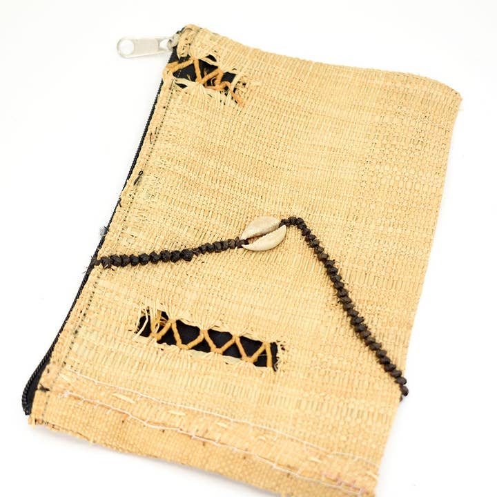Swahili | AFRICAN MODERN - Wholesale Makeup/Cosmetic Bag - African Joy Congo Raffia Cosmetics Pouch - Assorted