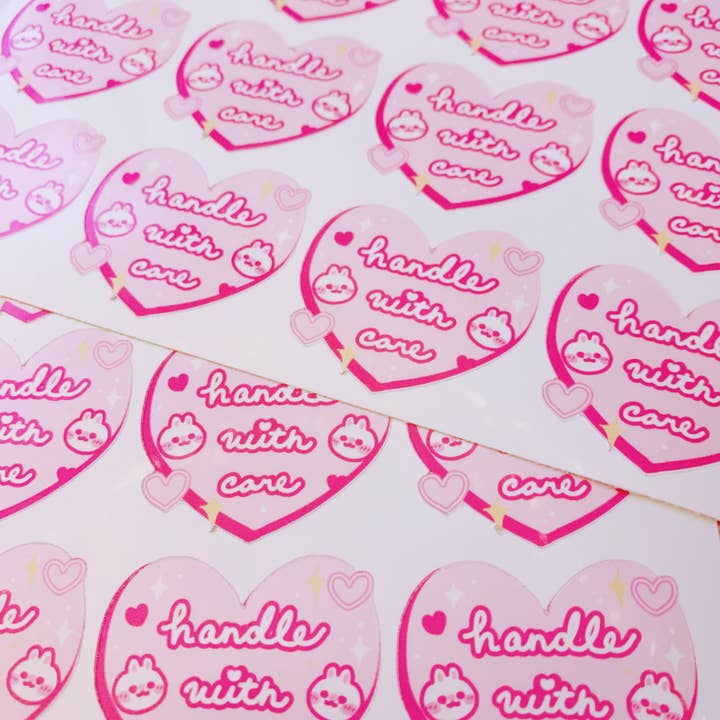 Autocollants décoratifs « Handle With Care » pour correspondance et commandes pour la vente par Citrine Note