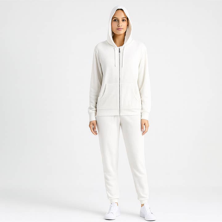 Ladies' zip-up pullover, sweat jackets, hooded jackets for wholesale by Salzmann Restwaren GmbH