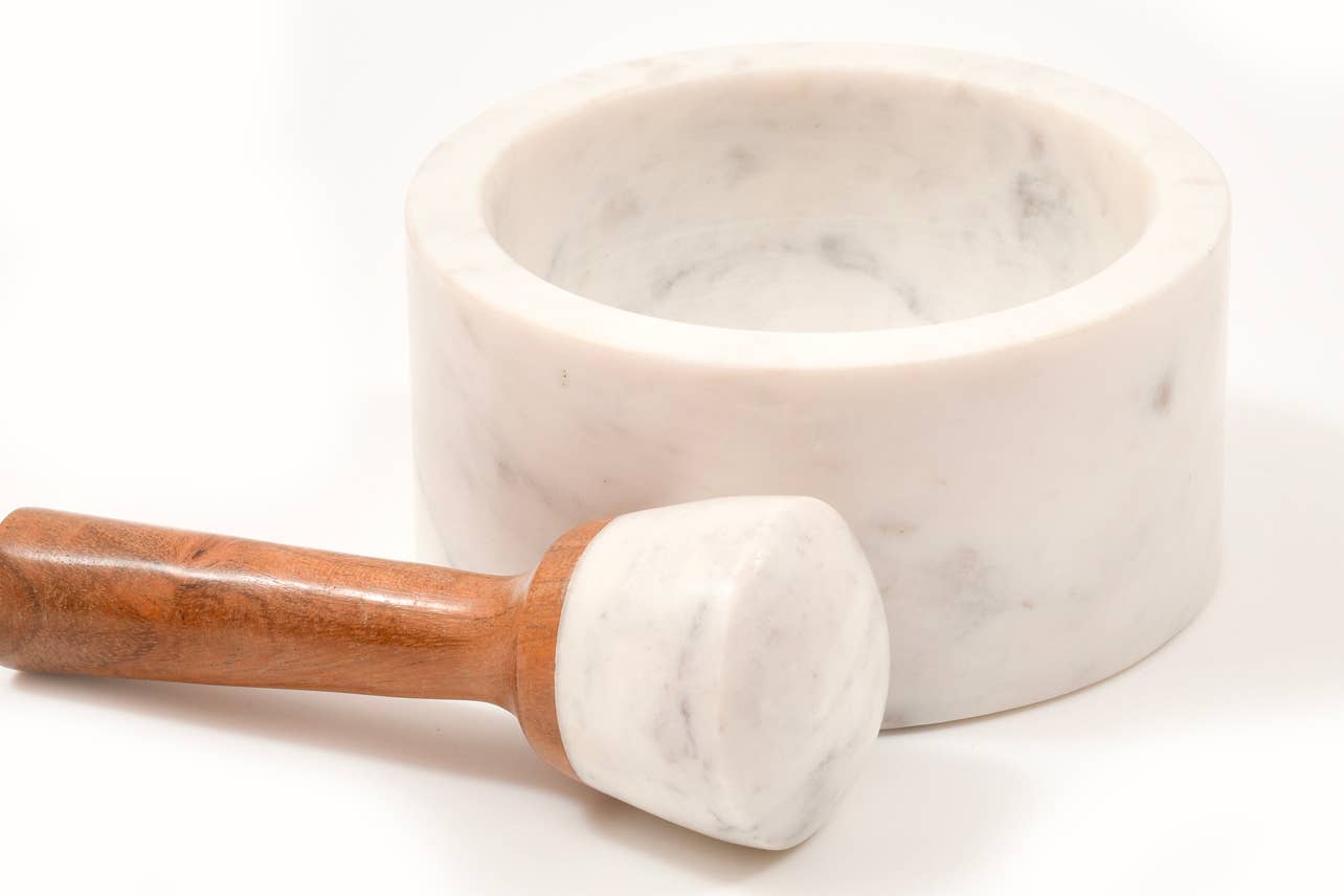 Verve Culture - Wholesale Mortar & Pestle - White Marble Mortar & Pestle3