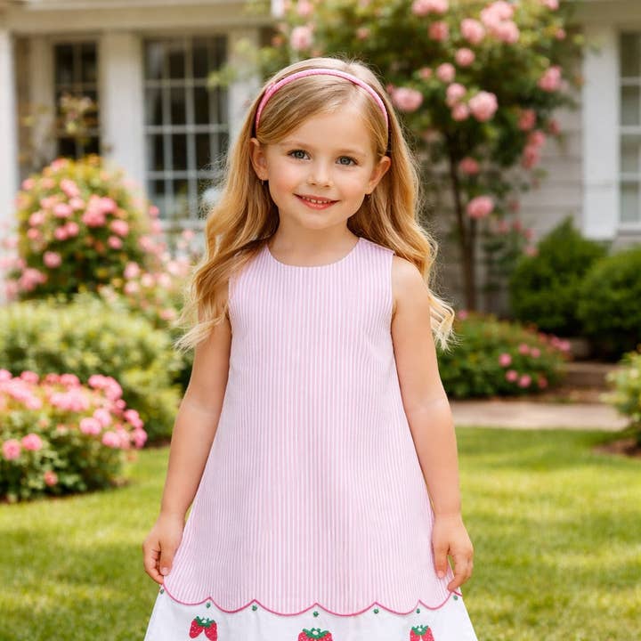 Robe trapèze de fille aux fraises pour la vente par Marco and Lizzy