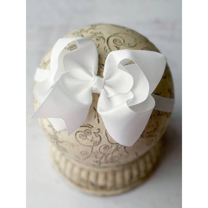 The Hair Bow Company - Wholesale Hair Bow - Kids - Classic Grosgrain Hair Bow - Satin Headband - 4.5"