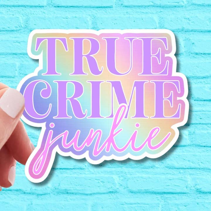 True Crime Junkie Vinyl Sticker | Water Bottle Sticker | Laptop Sticker | Funny Sticker | Kindle Sticker | Phone Sticker | Journal | Podcast for wholesale by That Crafty Agent
