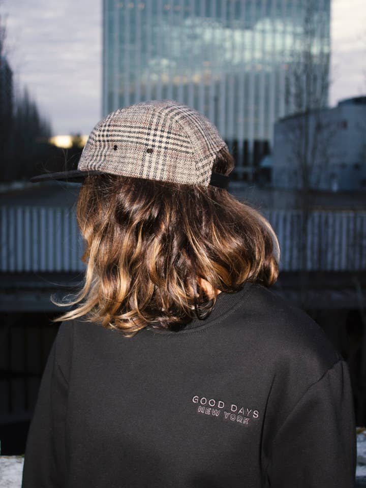 Good Days Tone On Tone Embroidered Crewneck - Black for wholesale by Good Days