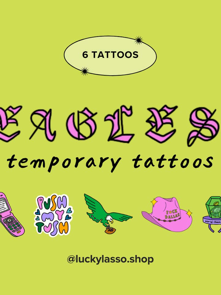 Eagles temporary tattoos for wholesale by Lucky Lasso