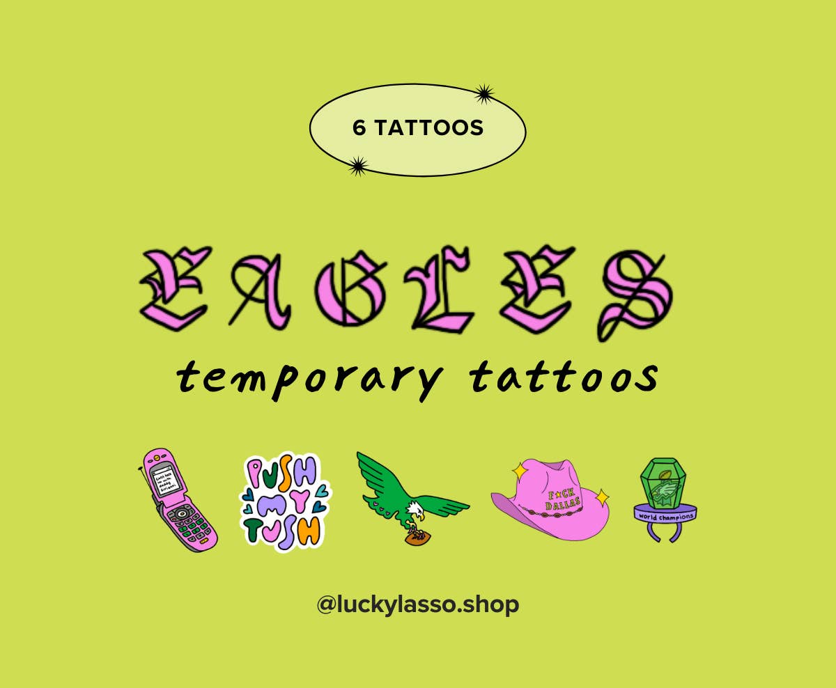 Eagles temporary tattoos for wholesale by Lucky Lasso