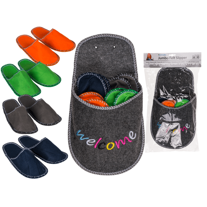 Out of the blue KG - Wholesale Slippers - Unisex - Jumbo felt slipper, Welcome,0