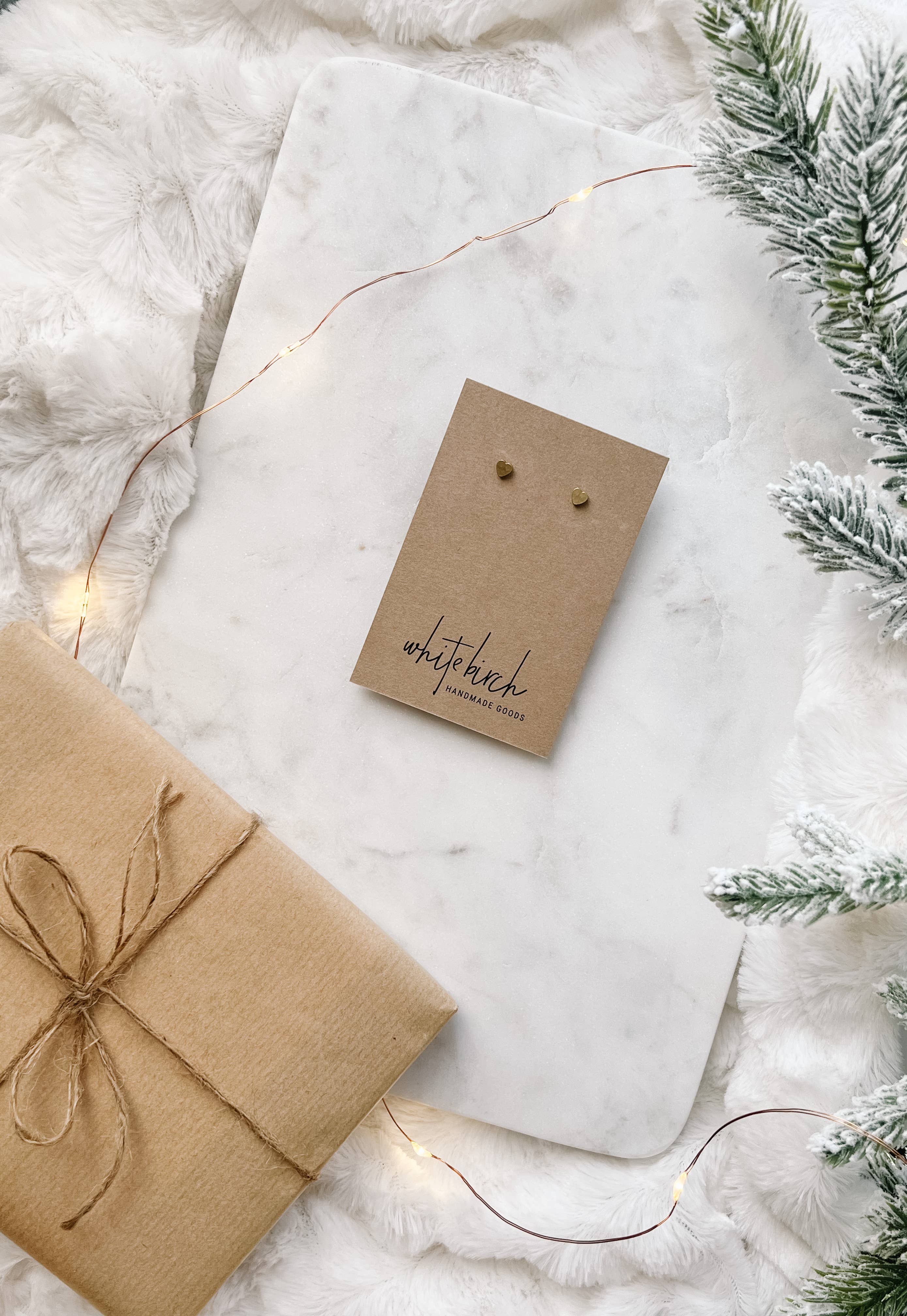 Whitebirch Handmade Goods - Wholesale Stud/Post Earrings - Mini Brass Heart Stud Earrings2