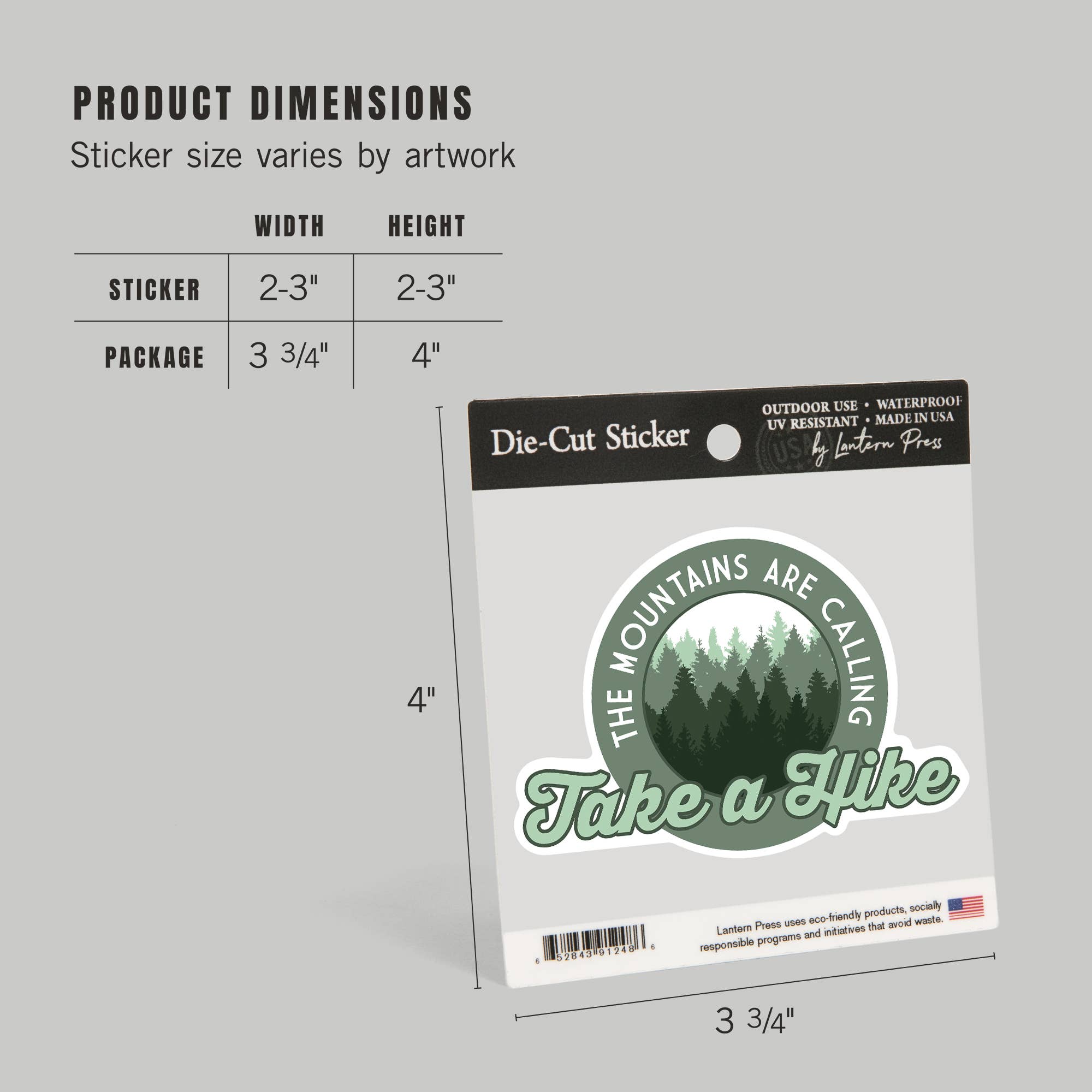 Lantern Press - Vendita all'ingrosso Adesivo - ADESIVI La montagna chiama, fai un'escursione12