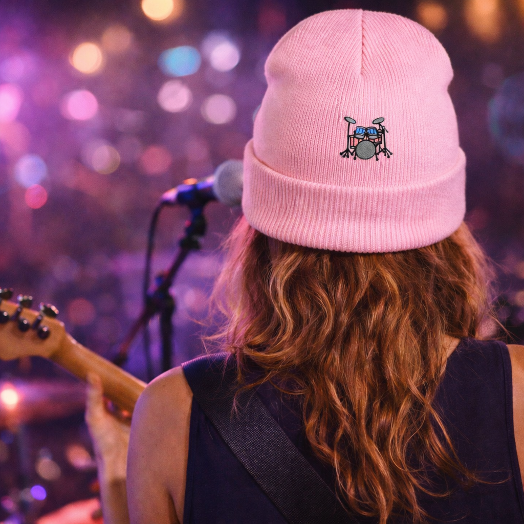 Wholesale Applique - Wholesale Patch - Drum Kit - Pink/Turquoise Musical Instrument Iron on Patch2