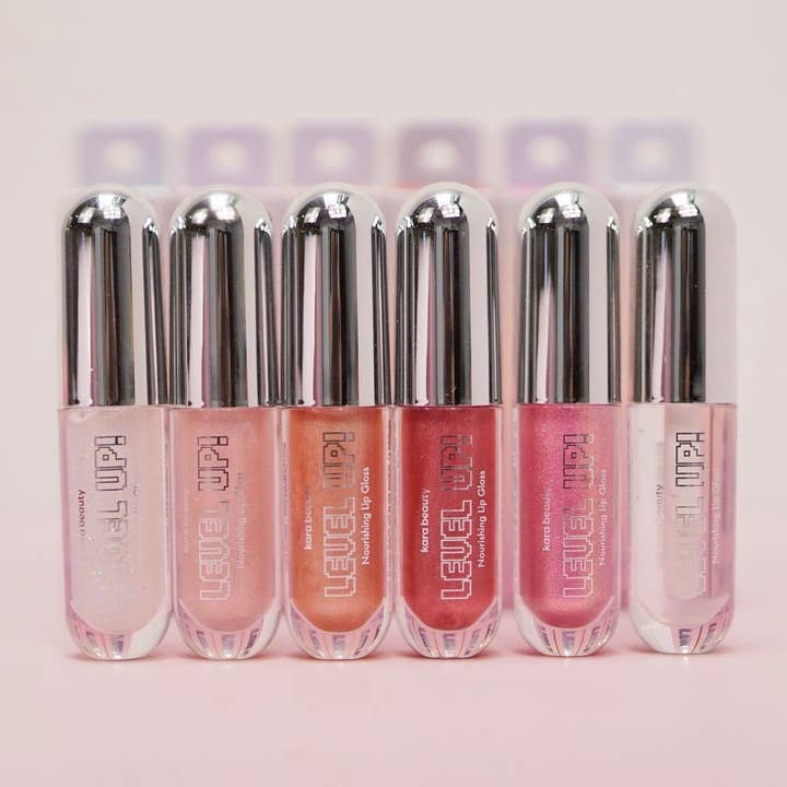 Kara Beauty - Wholesale Lip Gloss - LEVEL UP! Nourishing Lip Gloss - Display Set4