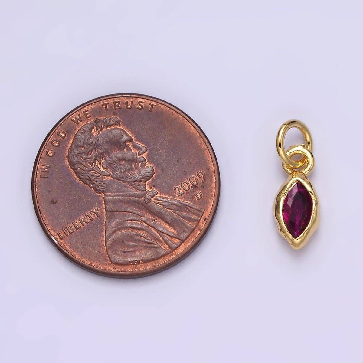 Aim Eternal - Wholesale Individual Charm/Pendant - 14K Gold Filled Molten Marquise Personalized Birth Month CZ Charm | AC-1378 - AC-138913