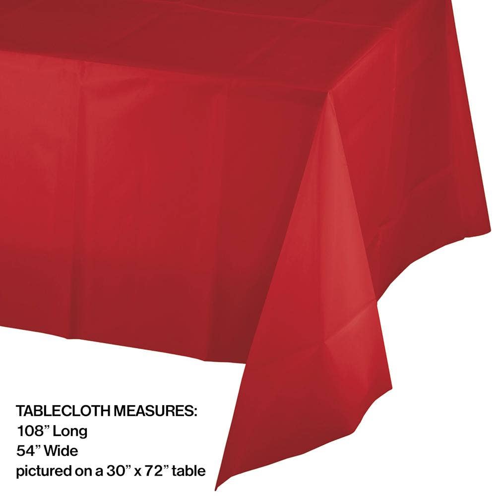 Bulk Party Decor - Wholesale Disposable Table Cover/Runner - Bulk Classic Red Plastic Table Covers (12 per Case)2