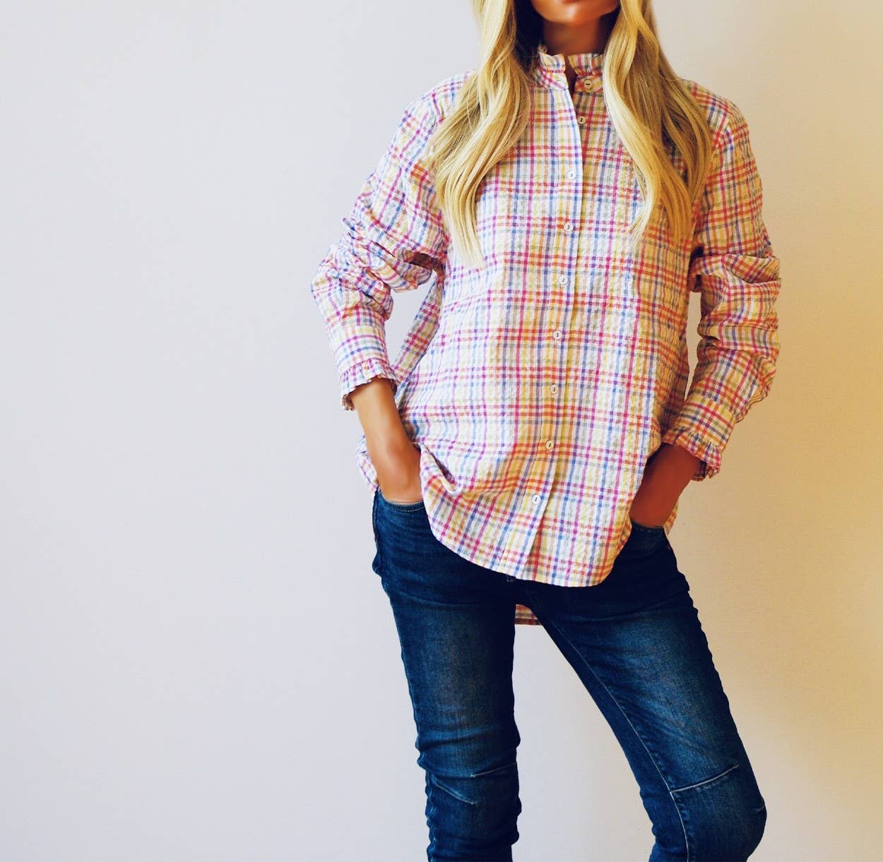 Who's Charlie - Wholesale Buttoned-down shirt – Women's - Maple Multi Check Cotton Mix Shirt