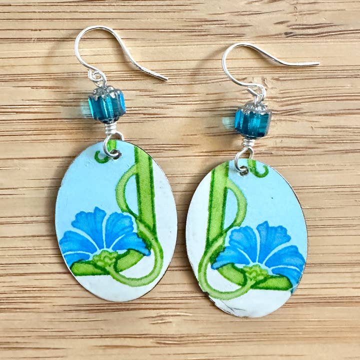 TTE Designs - Wholesale Dangle Earrings - Best Sellers - Set of 12 Recycled Vintage Tin Earrings 19