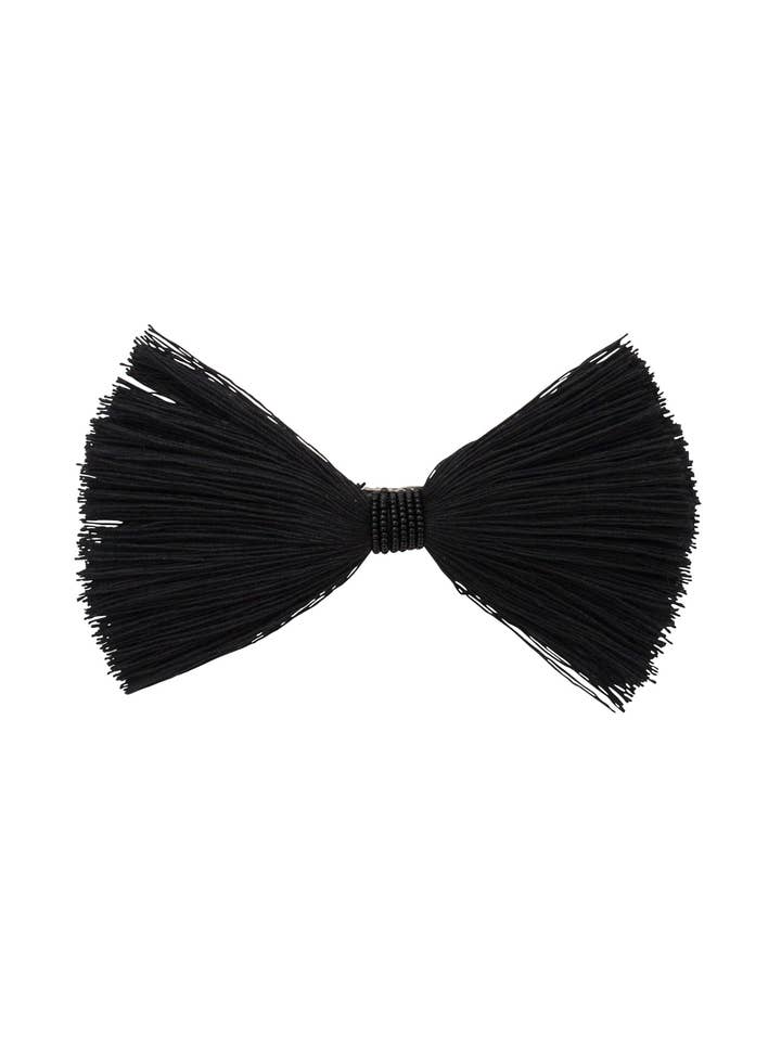Waterfall Fringe Bow Clip - Zwart voor wholesale door Project 6 NY Kids