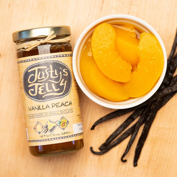 Vanilla Peach Jam/Jelly for wholesale by Justy's Specialty Foods