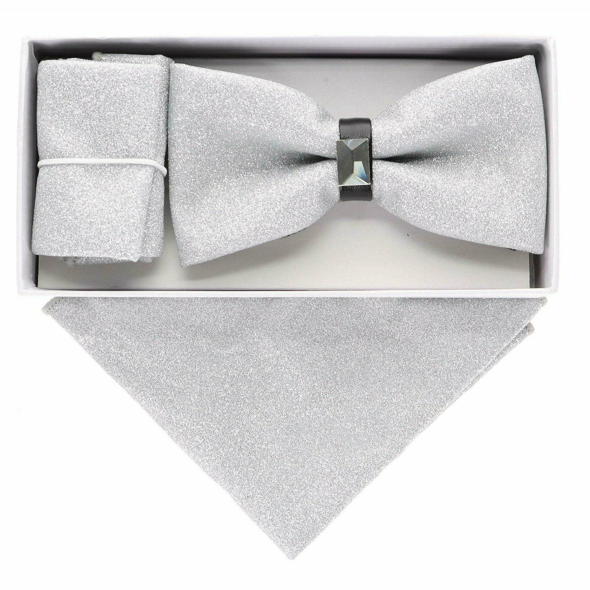 Dubal Brothers - Wholesale Bow Tie - Men's - VITTORIO FARINA Rhinestone Bowtie & Pocket Square by Classy Cufflinks13