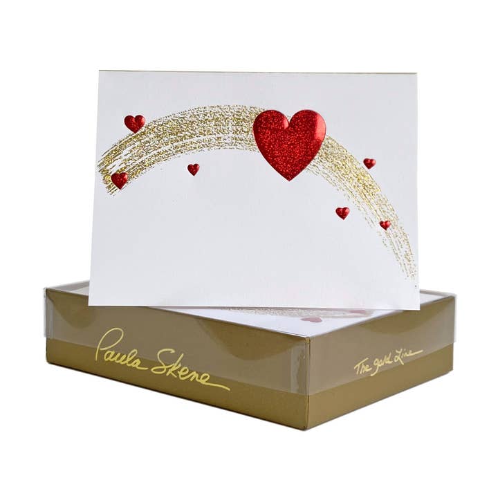 Shooting Heart on White Valentine's Day Card for wholesale by PAULA SKENE DESIGNS