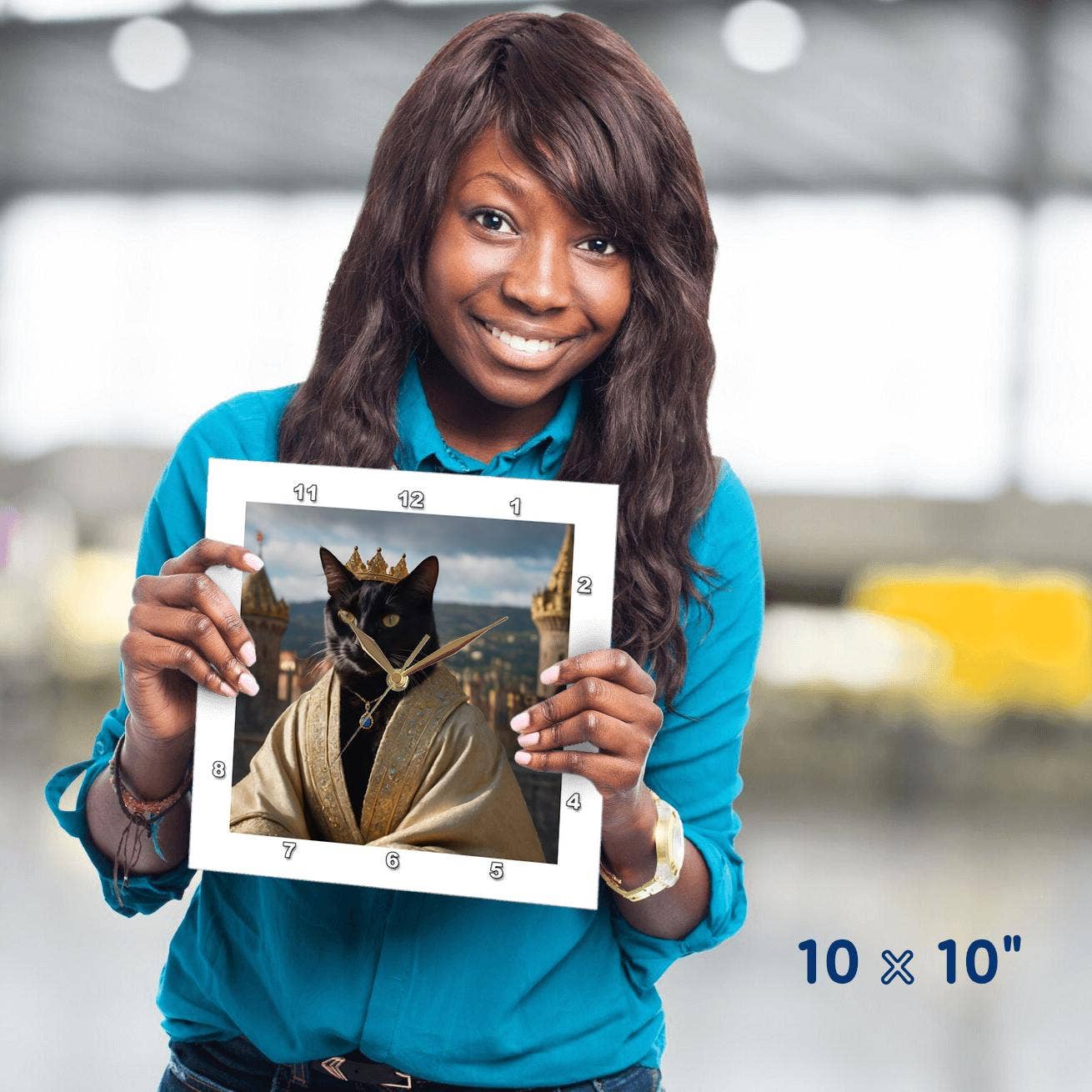 3dRose - Wholesale Wall Clock - 3dRose, A black cat dressed as a king or queen, Wall Clock3