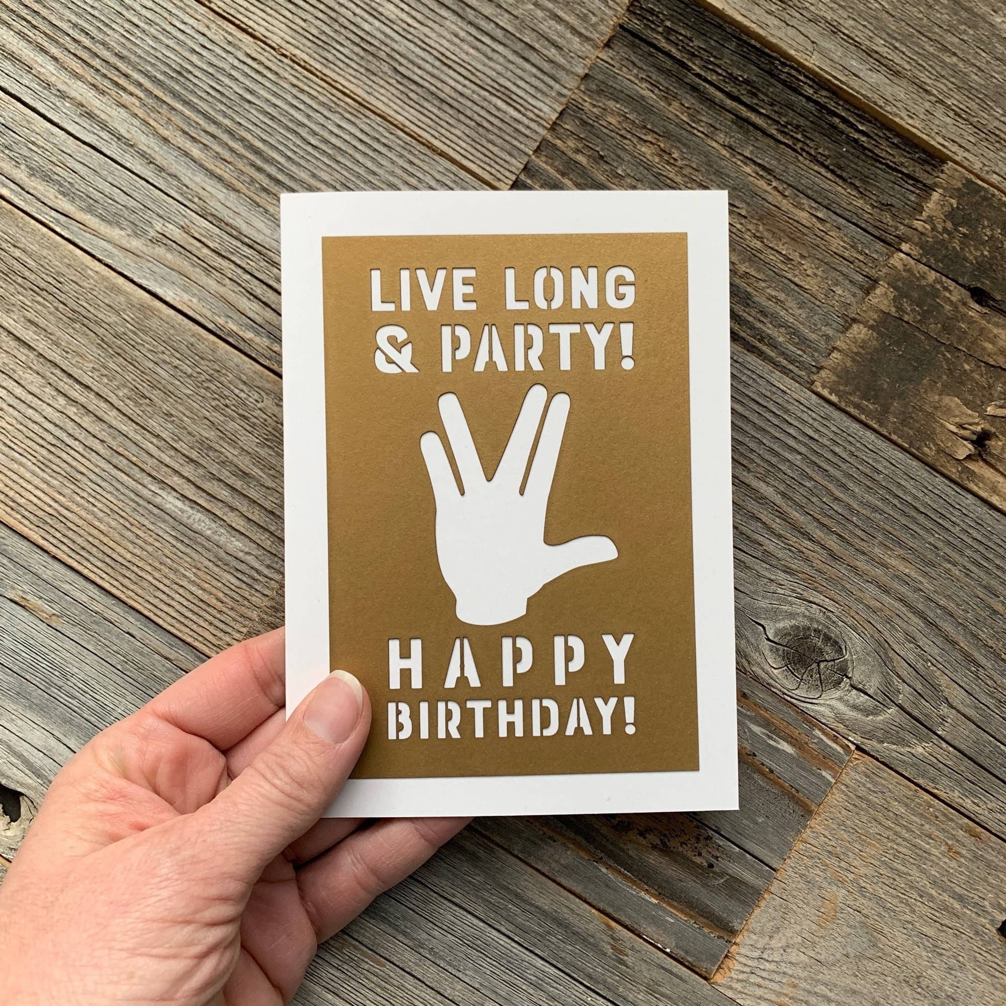 Louise Lauret - Wholesale Birthday Card - Star Trek Spock Live Long & Prosper Birthday Card