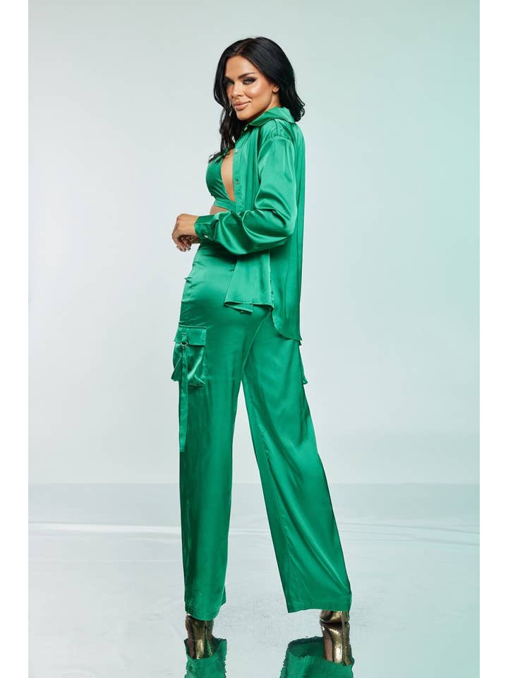 WFFS – wholesale Top & pants set (NOT Loungewear) – Women's – Satin Cargo Set 3 pieces1