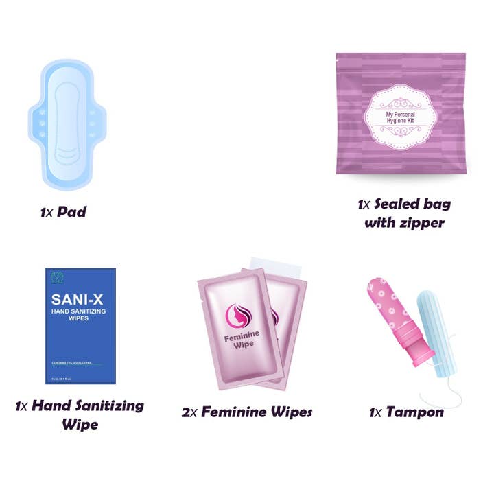 Kit U Safe - Vente Protections menstruelles/serviettes hygiéniques - Kit d'hygiène féminine violet1
