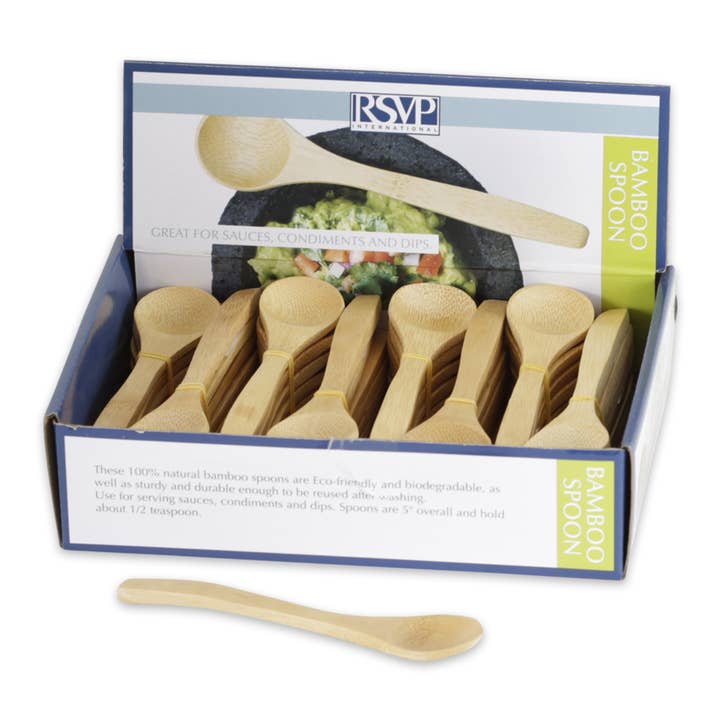 Bamboo Condiment Spoon - 48 Pc Cdu for wholesale by RSVP International