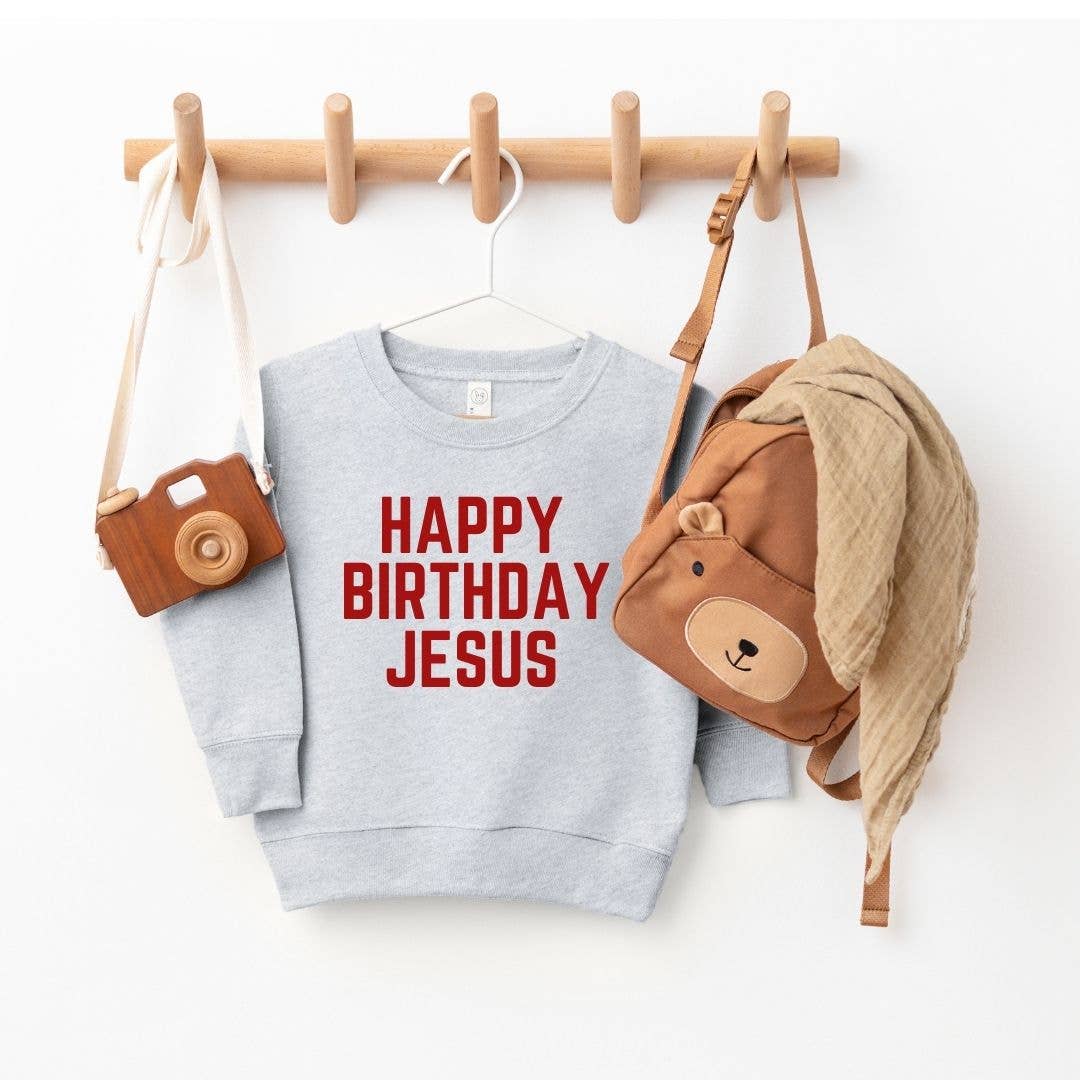 Little & Brave - Wholesale Sweatshirt - Kids - Happy Birthday Jesus - Christian Kids Sweatshirts - Holidays0