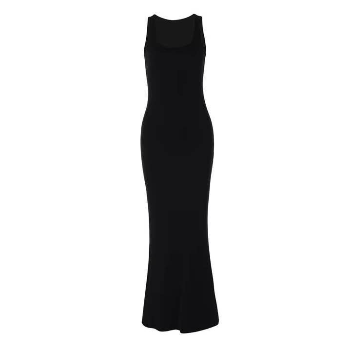 Syrrios Gifts LLC - Wholesale Dress - Women's - Women’s Black Bodycon Maxi Dress Sleeveless Tank Long Slim F6