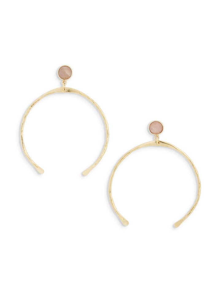 Boucles d'oreilles Liz | Pink Moonstone pour la vente par Ever Alice Studio