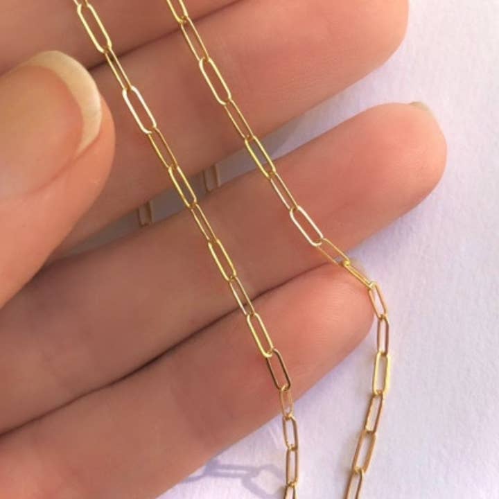 Corrente de clipe de papel de ouro ~ 14K preenchida com ouro por atacado de Sarah Taylor Designs