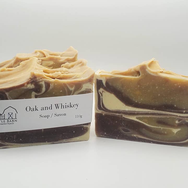 Whiskey & Oak Soap for wholesale by Little Barn Homestead Bath and Body