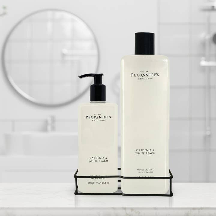 Prestige Beauty Boutique - Wholesale Hand Soap/Wash - Pecksniffs Classic Gardenia and White Peach Moisturizing Hand Wash 500ml/16.9 Fl oz and Hand Wash Refill 1L/1000ml,33.8 Oz