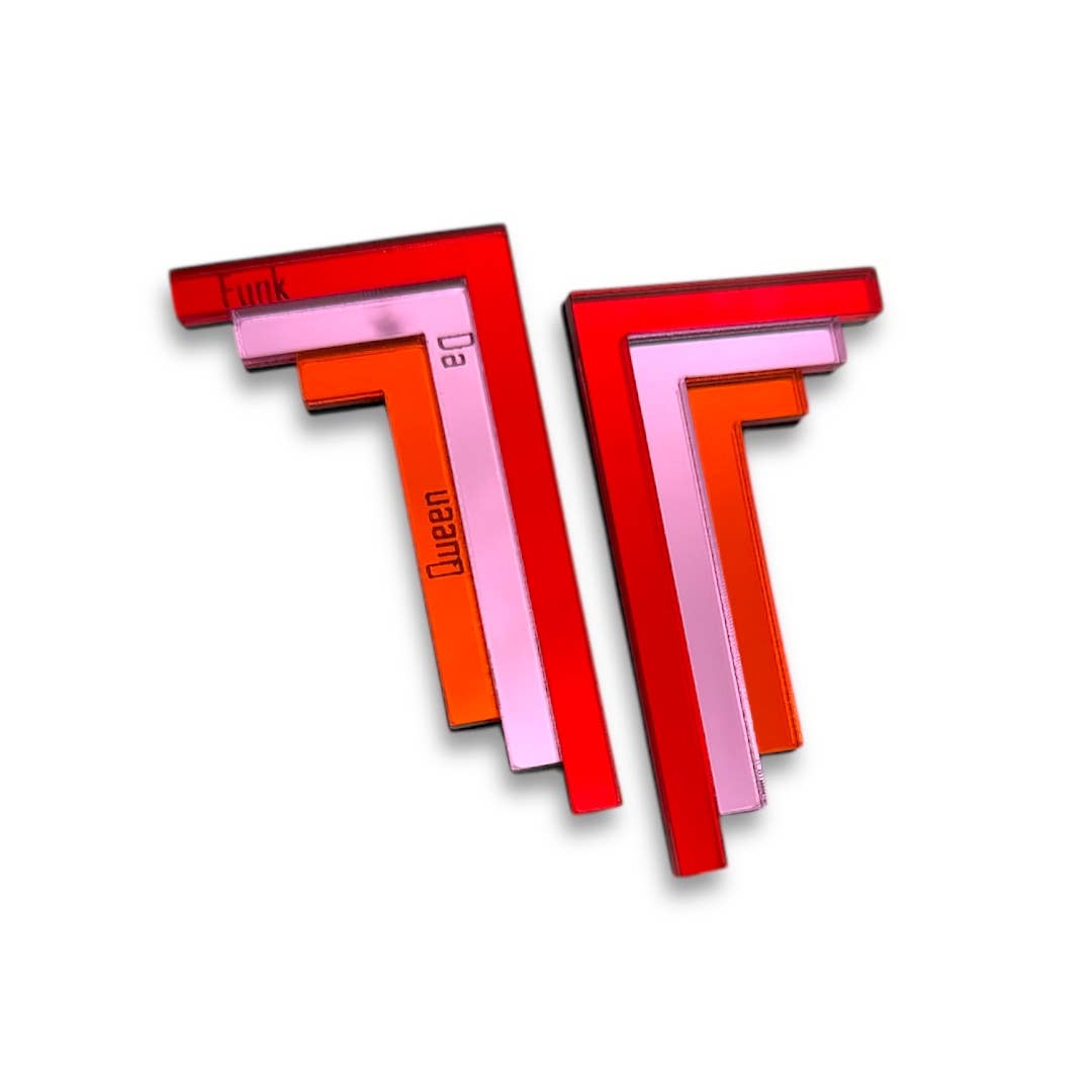 Funk Da Queen - Wholesale Stud/Post Earrings - Power Lines | Earrings