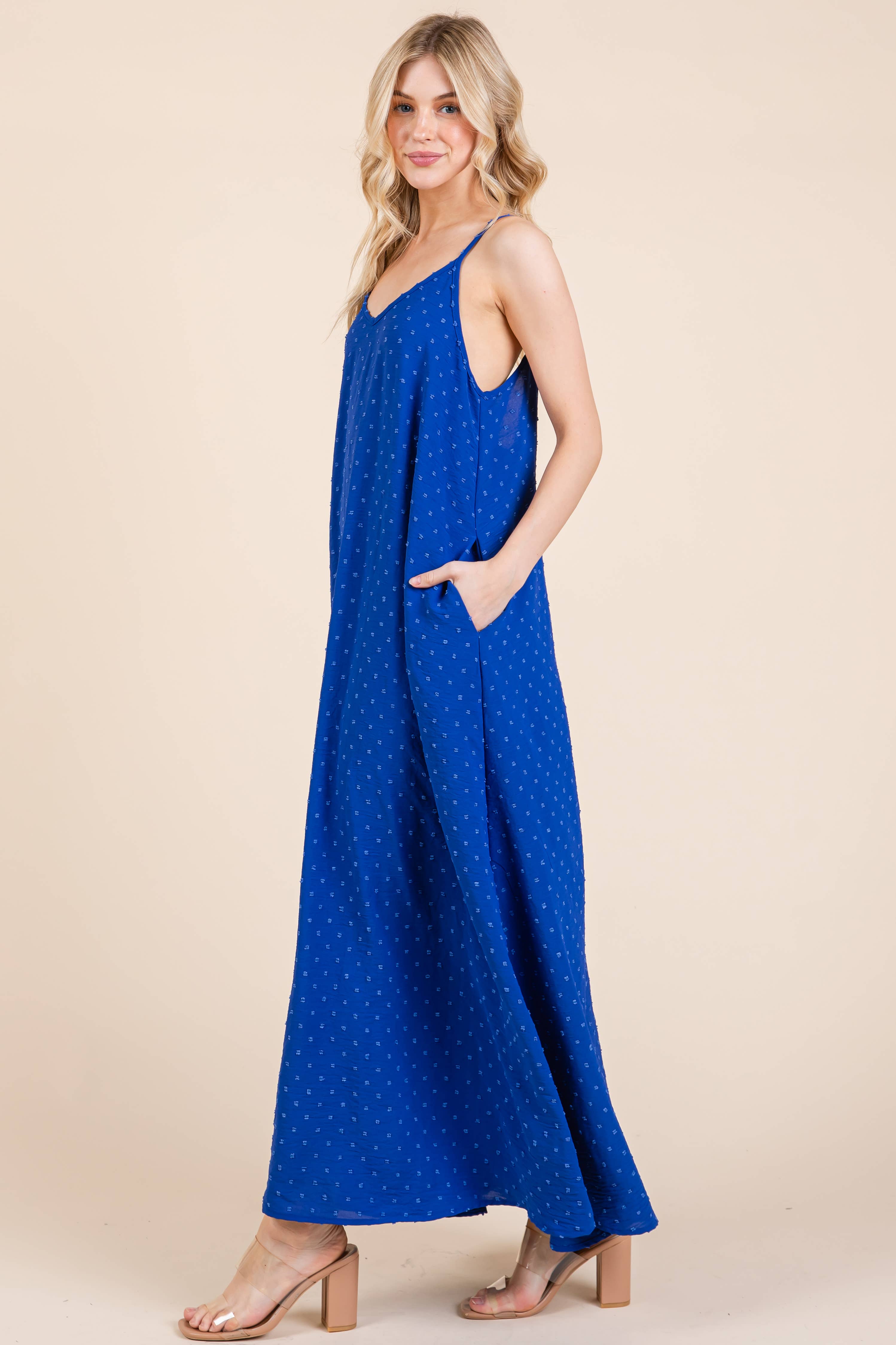 BOMBOM - Vente Robe – femme - ROBE MAXI À POIS SUISSE DA16303