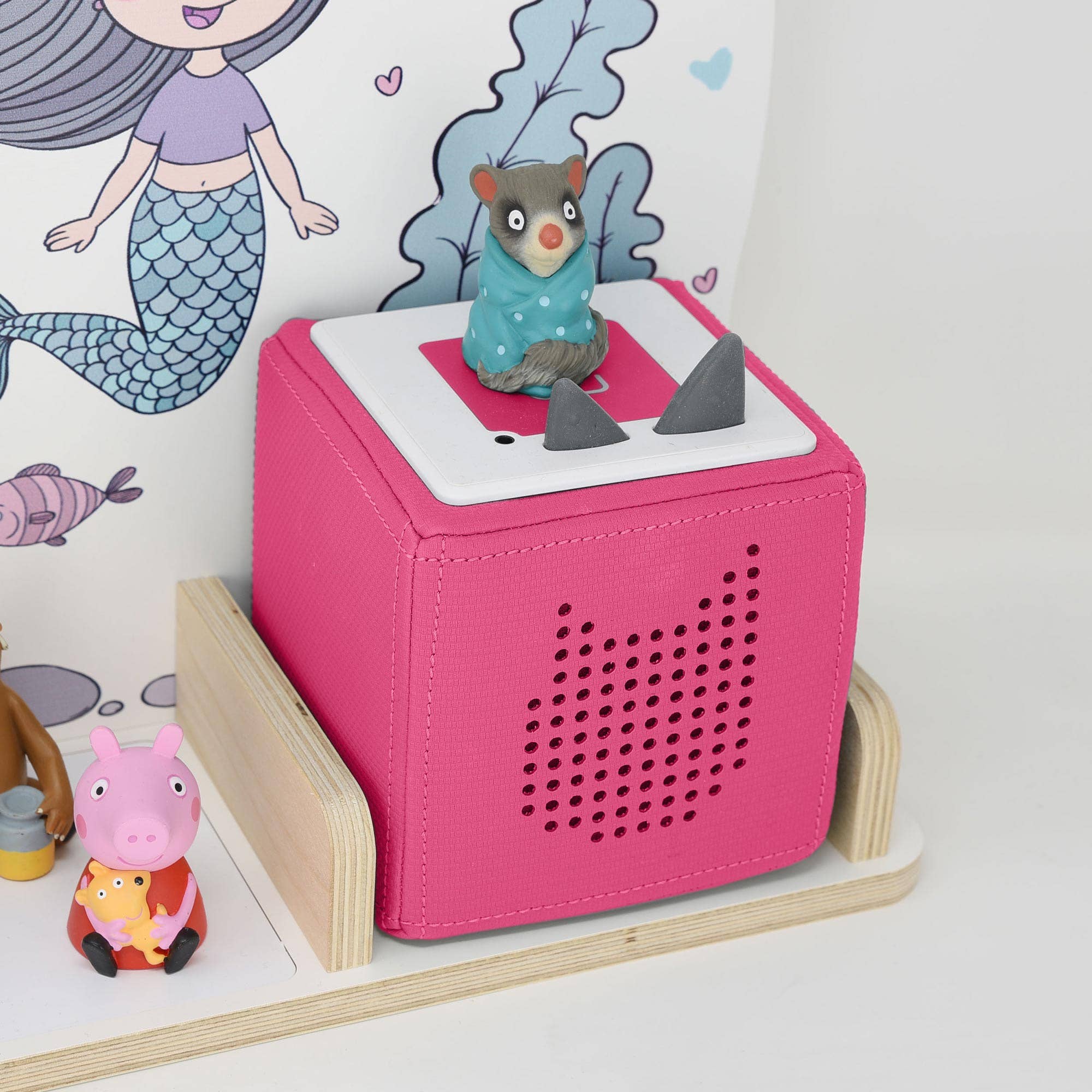 stadtecken - Wholesale Wall Mounted Shelf - Wooden Shelf Suitable for the Toniebox, Medium - Mermaid White3