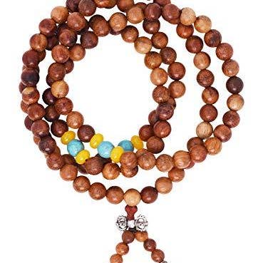 Mandala Crafts - Wholesale Prayer Beads Necklace - Mandala Crafts Natural Wood 108 Mala Prayer Beads Necklace, Bracelet from for Meditation, Yoga18