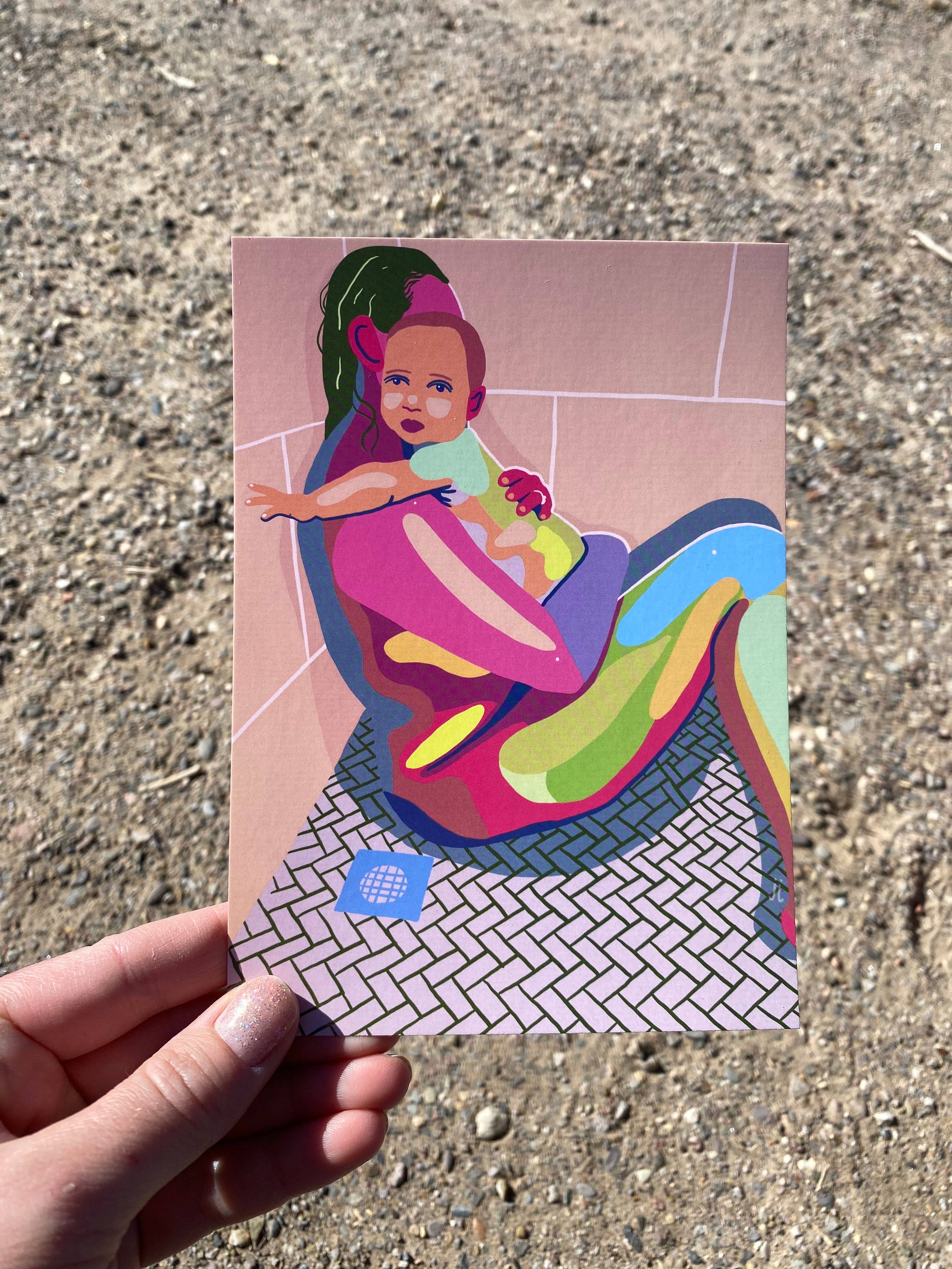 June Jewell Designs - Wholesale Art Print - 5”x7” Shower Moment Art Print3