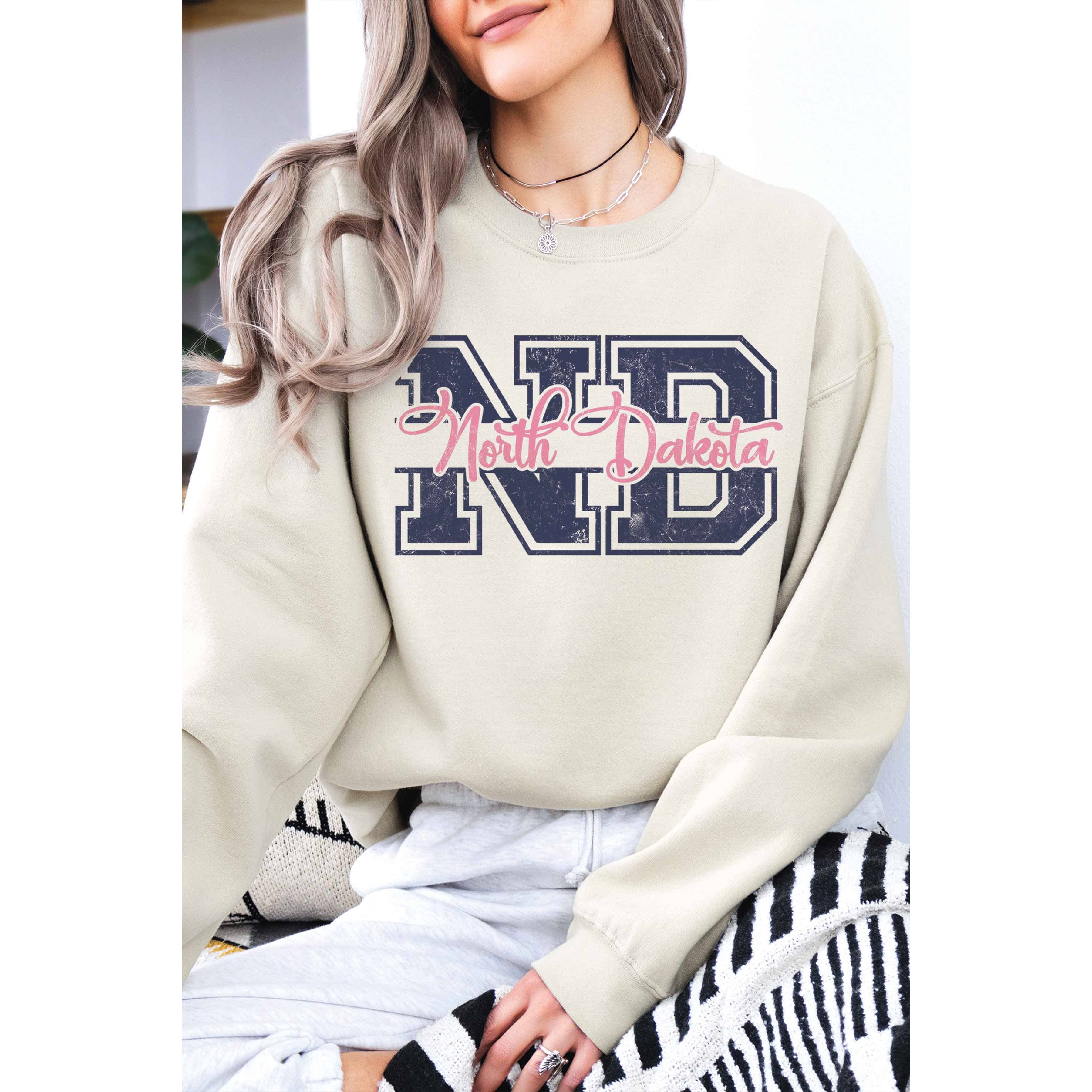 A. BLUSH CO - Wholesale Graphic Sweatshirt - Women's - ND NORTH DAKOTA Graphic Sweatshirt0